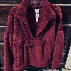 PINK Victoria's Secret Burgundy Teddy Jacket